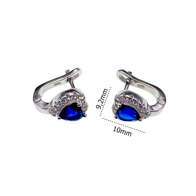 Kolczyki srebrne Ag 925 Serca IM0890524ER_BLUE