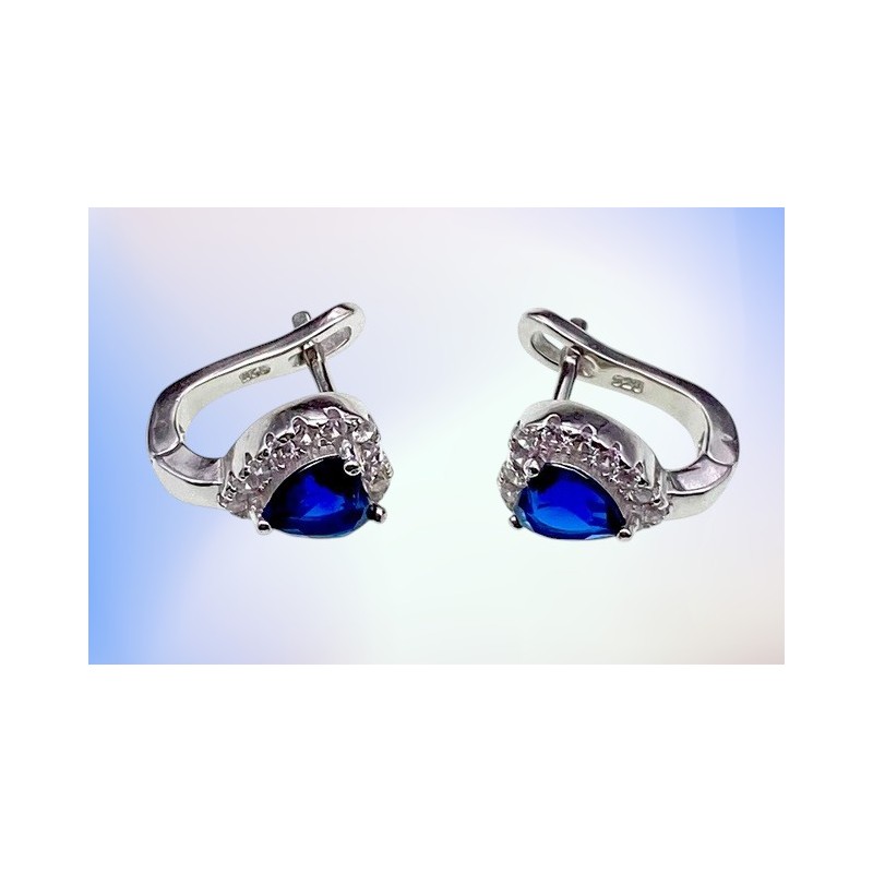 Kolczyki srebrne Ag 925 Serca IM0890524ER_BLUE