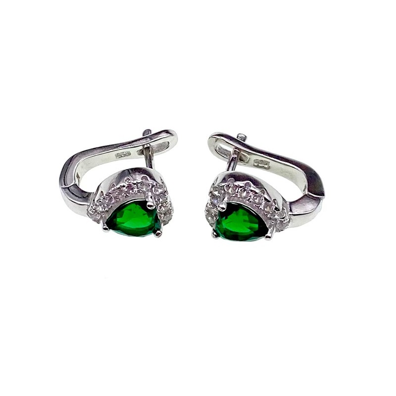 Kolczyki srebrne Ag 925 Serca IM0890524ER_GREEN