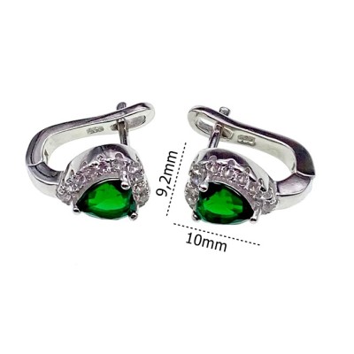 Kolczyki srebrne Ag 925 Serca IM0890524ER_GREEN