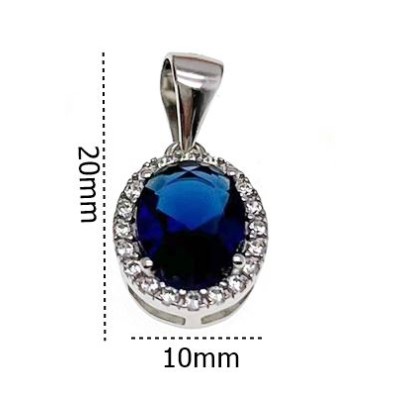 Wisior Ag 925 Owal z cyrkoniami IM0910524PR_blue