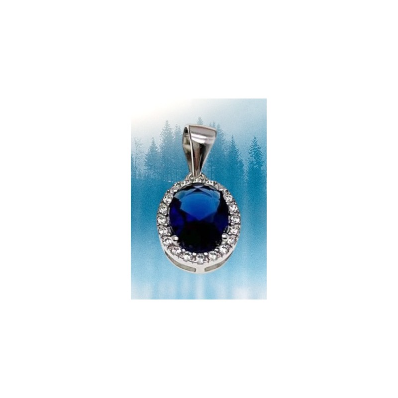 Wisior Ag 925 Owal z cyrkoniami IM0910524PR_blue