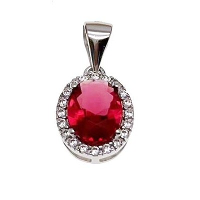Wisior Ag 925 Owal z cyrkoniami IM0910524PR_red