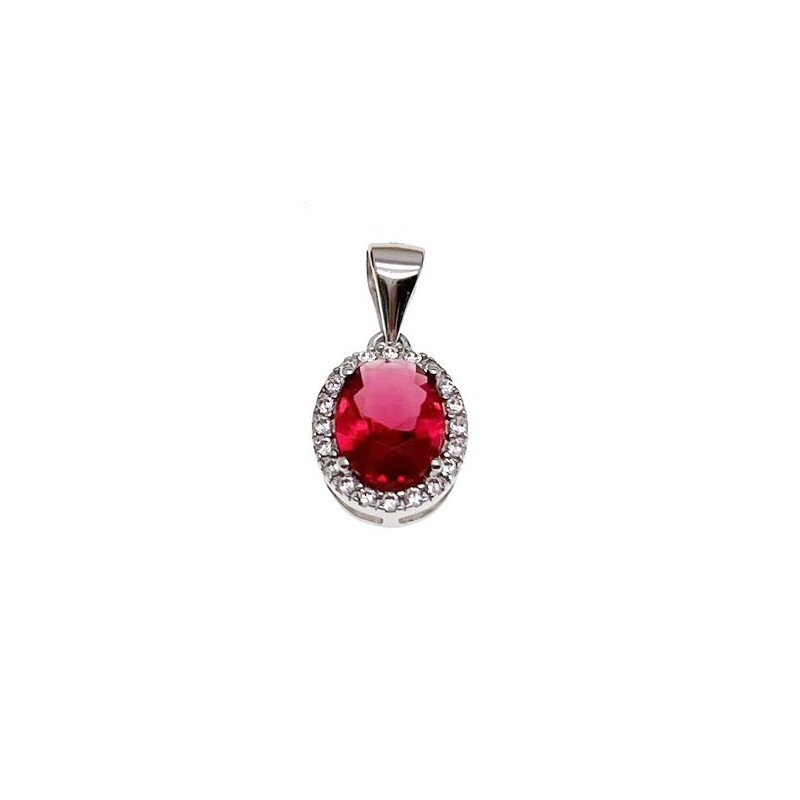 Wisior Ag 925 Owal z cyrkoniami IM0910524PR_red