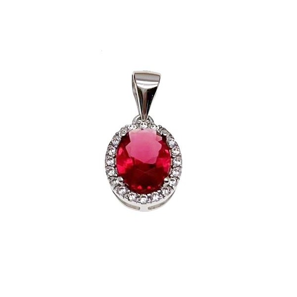 Wisior Ag 925 Owal z cyrkoniami IM0910524PR_red