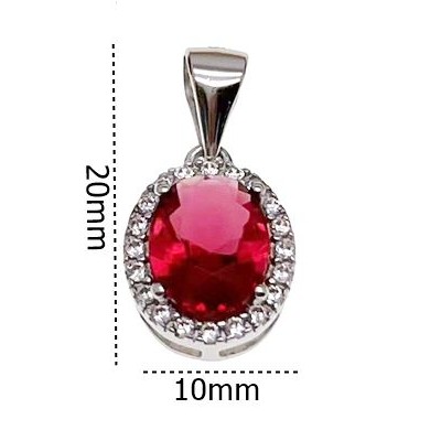 Wisior Ag 925 Owal z cyrkoniami IM0910524PR_red