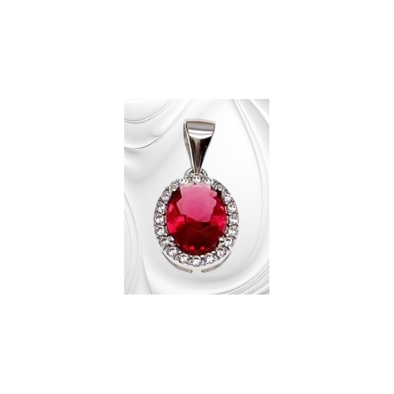 Wisior Ag 925 Owal z cyrkoniami IM0910524PR_red