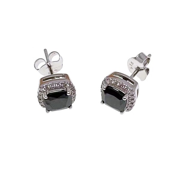 Kolczyki srebrne Ag 925 kwadraty IM0940524ER_BLACK