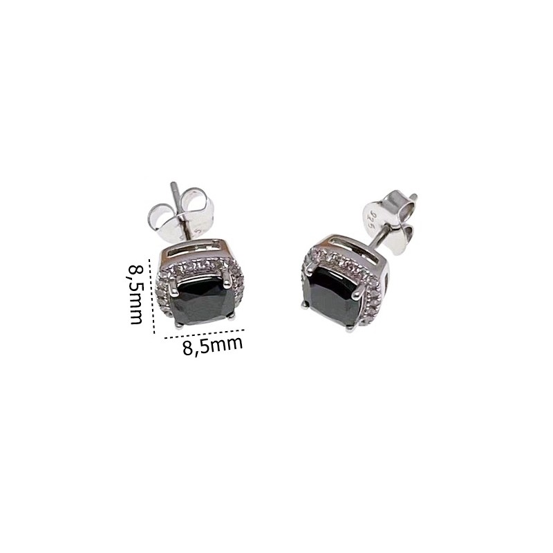 Kolczyki srebrne Ag 925 kwadraty IM0940524ER_BLACK