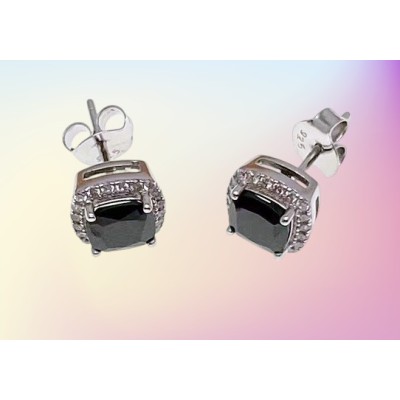 Kolczyki srebrne Ag 925 kwadraty IM0940524ER_BLACK