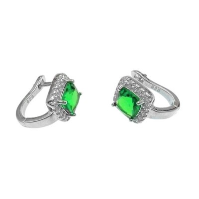 Kolczyki srebrne Ag 925 kwadraty IM0930524ER_GREEN