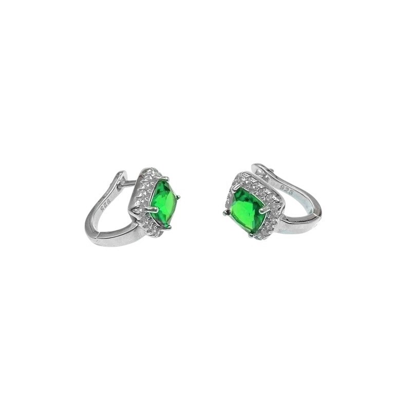 Kolczyki srebrne Ag 925 kwadraty IM0930524ER_GREEN