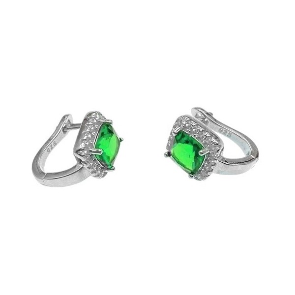 Kolczyki srebrne Ag 925 kwadraty IM0930524ER_GREEN