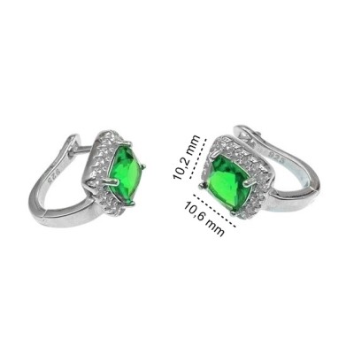 Kolczyki srebrne Ag 925 kwadraty IM0930524ER_GREEN