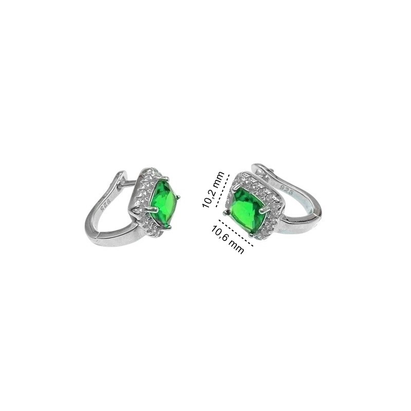 Kolczyki srebrne Ag 925 kwadraty IM0930524ER_GREEN