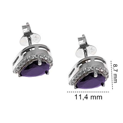 Kolczyki srebrne Ag 925 łezki IM0960524ER_PURPLE