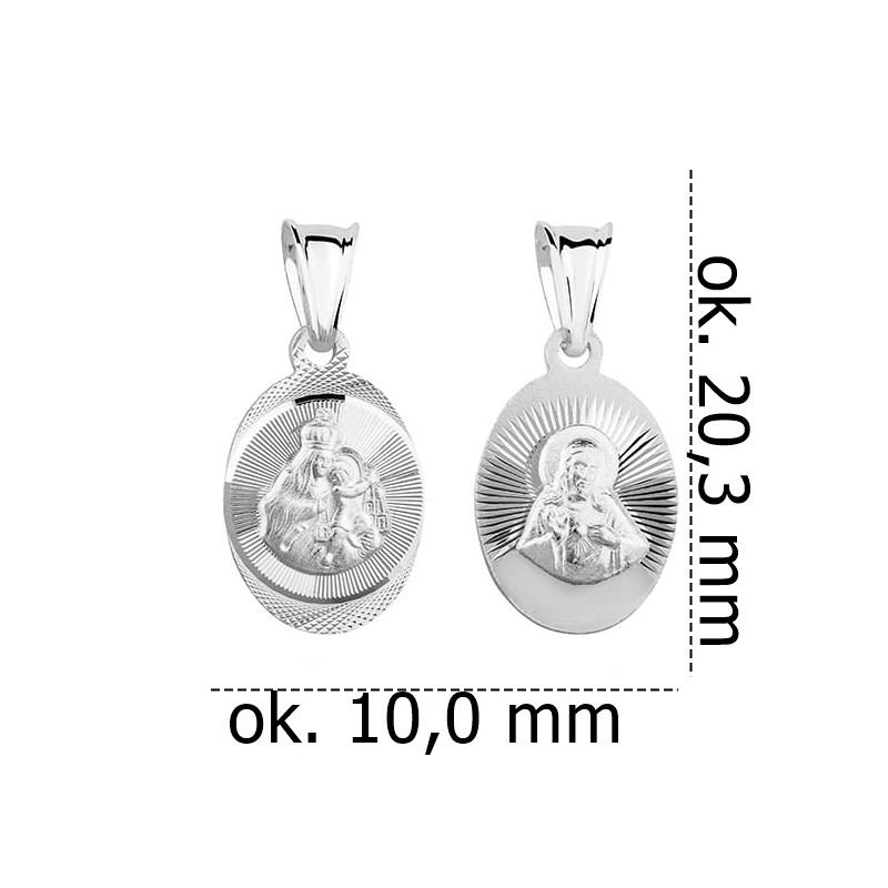 Medalik srebrny Ag 925 rodowany Szkaplerz MD474R