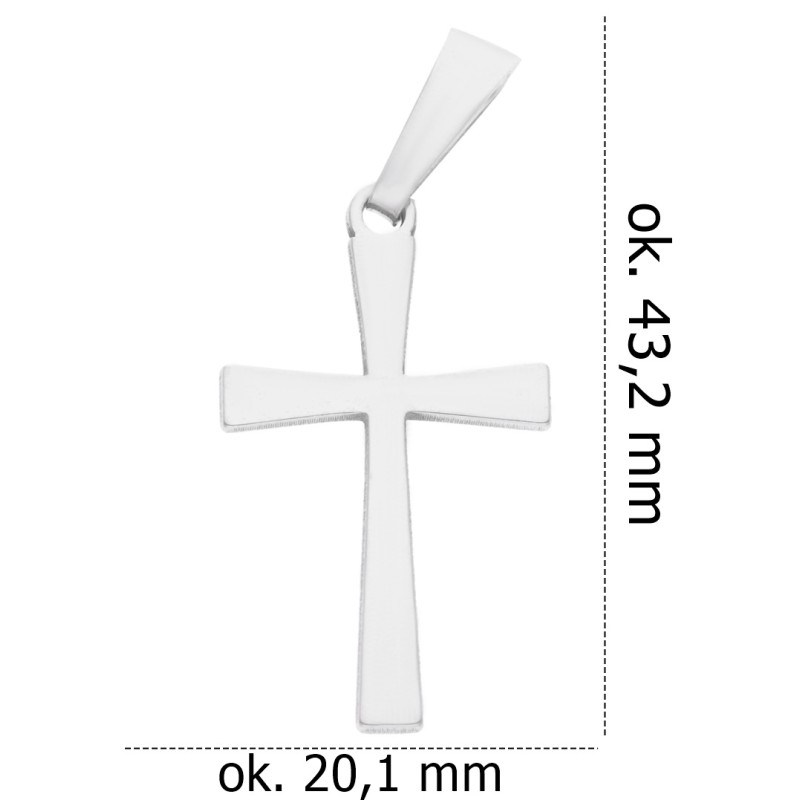 Krzyżyk srebrny rodowany KC004R
