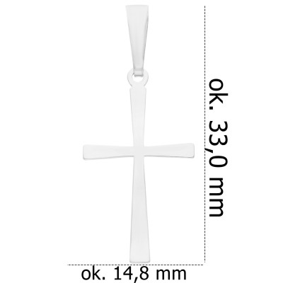 Srebrny krzyżyk rodowany KC005R