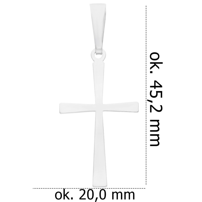 Srebrny krzyżyk rodowany KC005R_