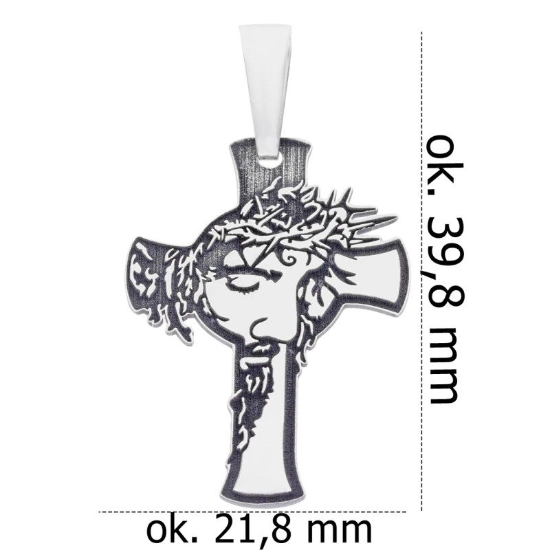 Krzyż grawerowany z wizerunkiem Jezusa KC011R