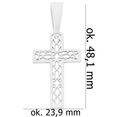 Srebrny krzyżyk ażurowy KC027R_