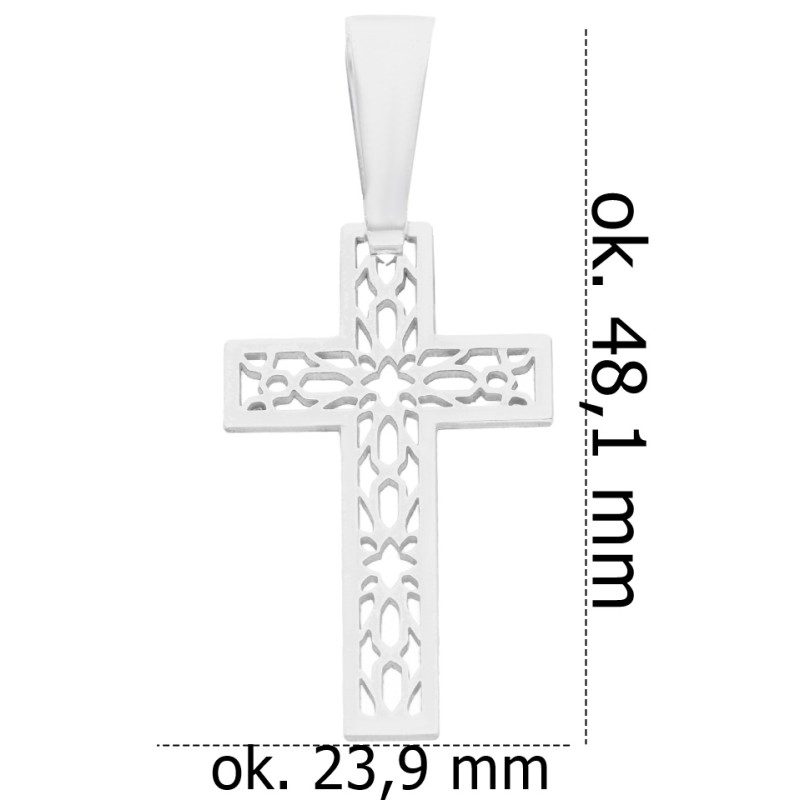 Srebrny krzyżyk ażurowy KC027R_