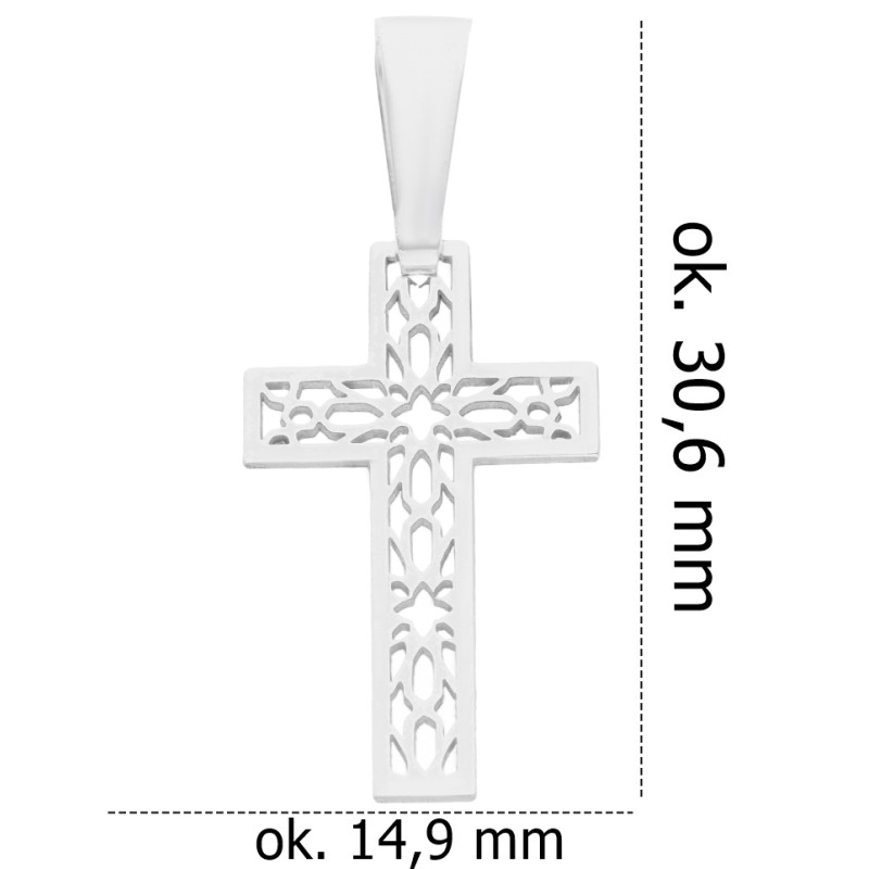 Srebrny krzyżyk ażurowy KC027R