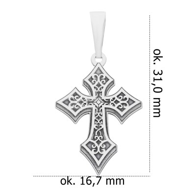 Srebrny krzyżyk ozdobny KC013R_