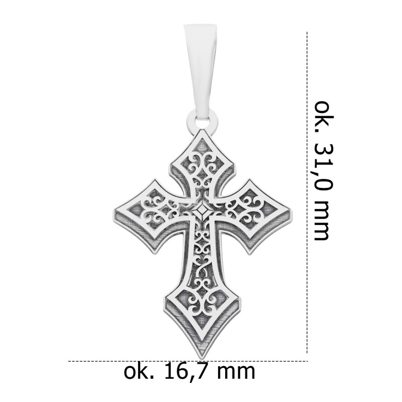 Srebrny krzyżyk ozdobny KC013R_