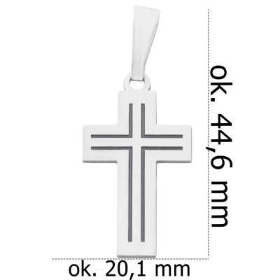 Krzyżyk srebrny rodowany KC018R_