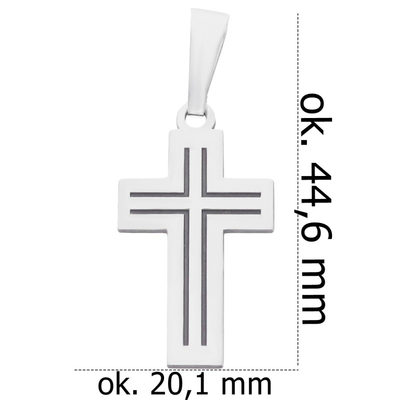Krzyżyk srebrny rodowany KC018R_