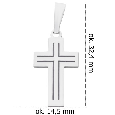 Krzyżyk srebrny rodowany KC018R