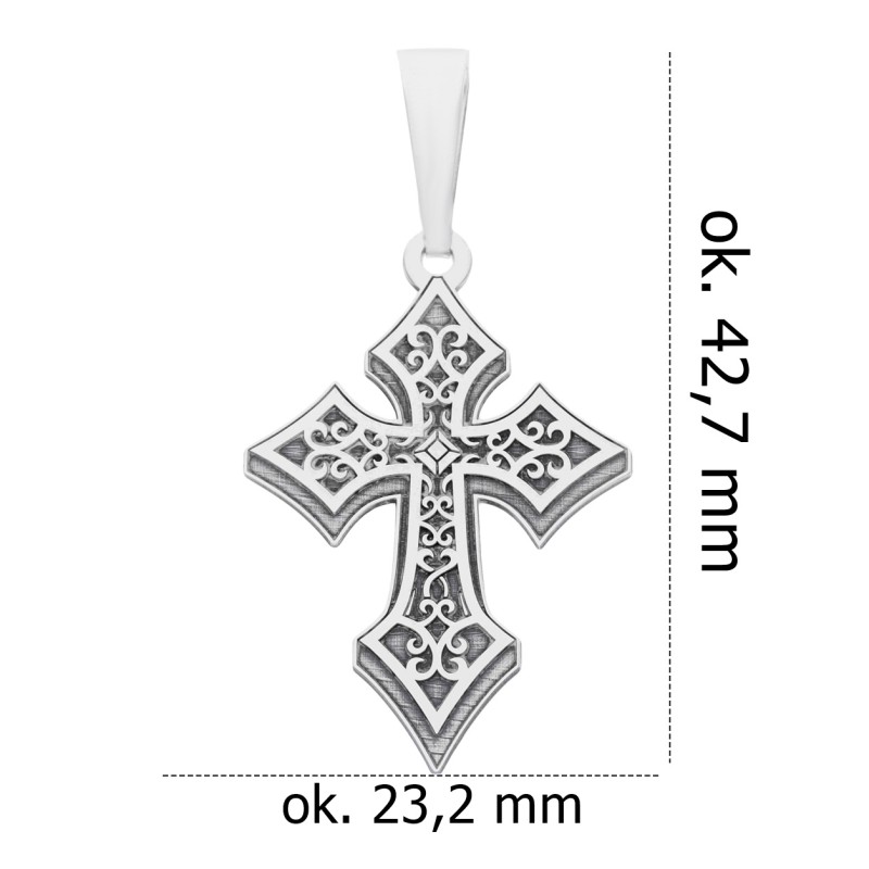 Srebrny krzyżyk ozdobny KC013R
