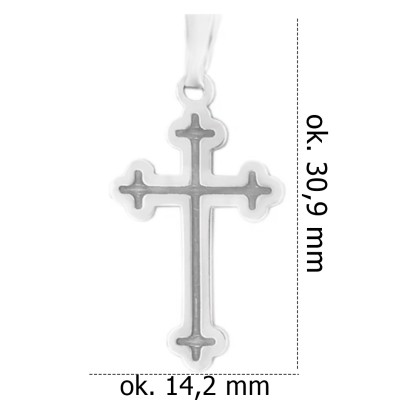 Srebrny krzyż rodowany KC003R