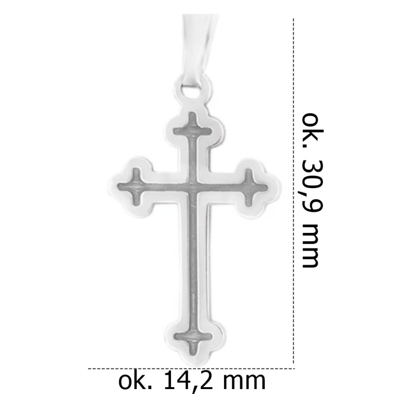 Srebrny krzyż rodowany KC003R
