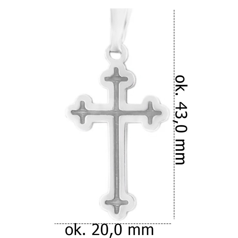 Srebrny krzyż rodowany KC003R_