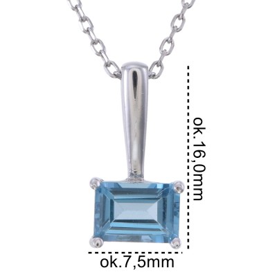 Zawieszka Ag 925 Topaz swiss blue 3533-P-SBT-WP