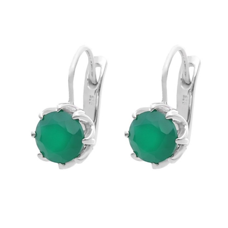 Kolczyki Ag 925 Zielony Agat 2372-E-AG-WP