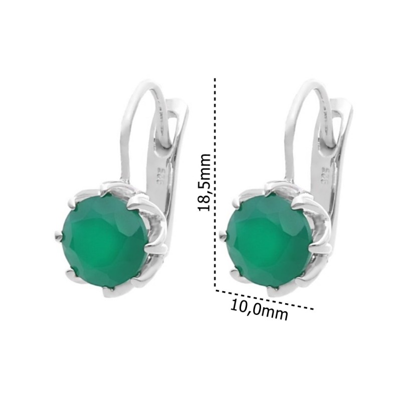 Kolczyki Ag 925 Zielony Agat 2372-E-AG-WP