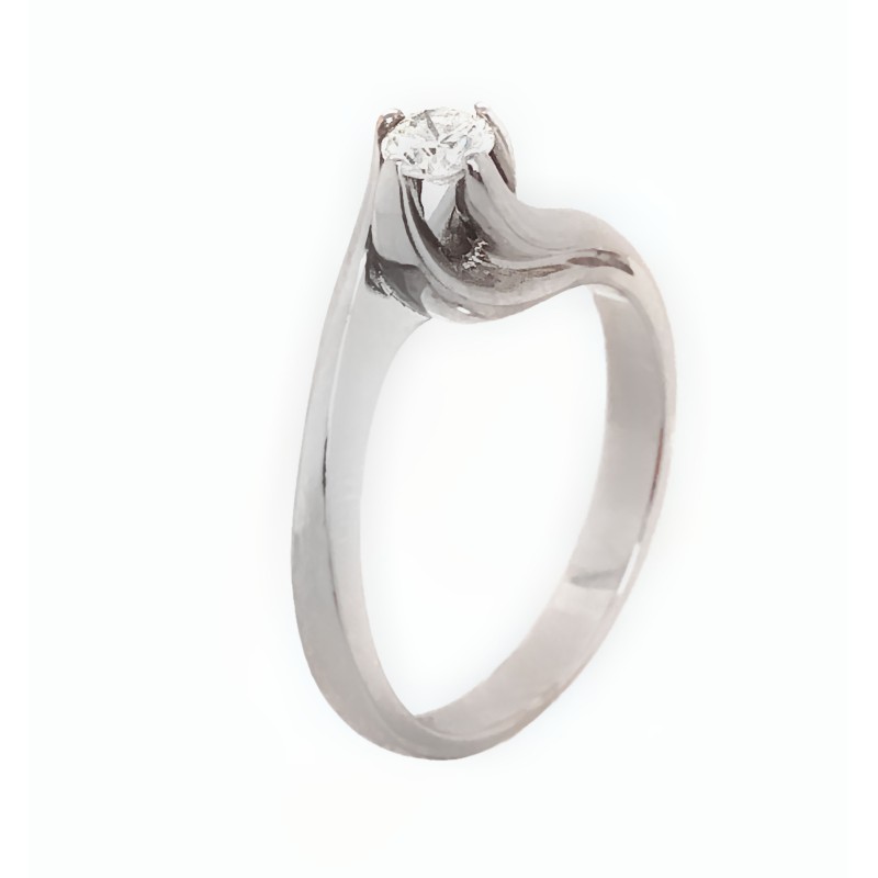 Pierścionek Au 585 z brylantem 0.19ct