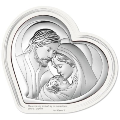 Obrazek Srebrny Święta Rodzina Serce 6432F