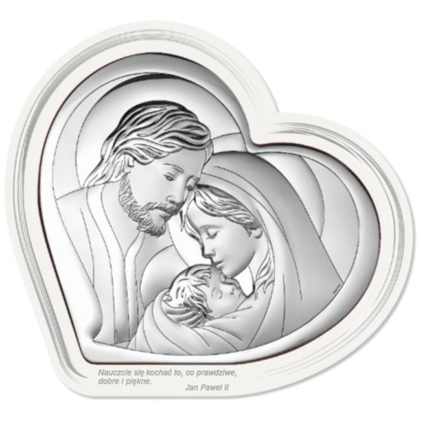 Obrazek Srebrny Święta Rodzina Serce 6432F