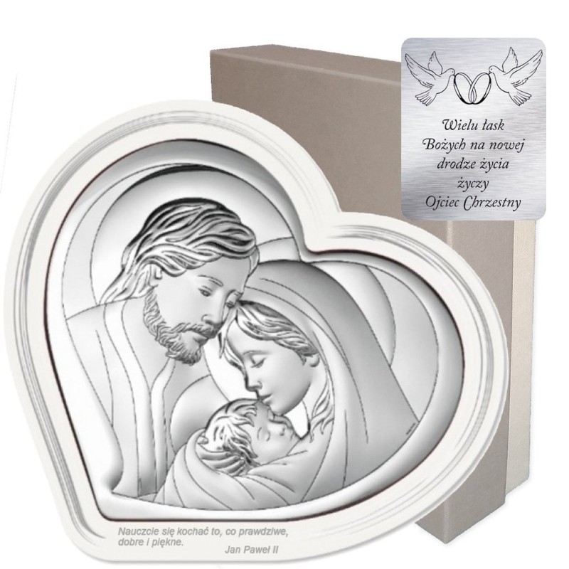 Obrazek Srebrny Święta Rodzina Serce 6432F