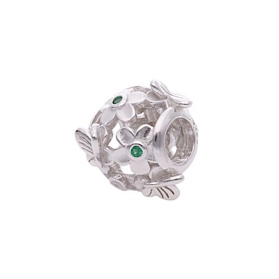 Charms srebrny Ag 925 Kwiaty motyl IM0230524CH