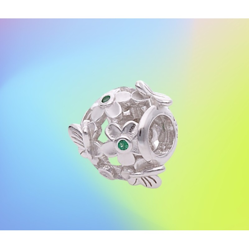 Charms srebrny Ag 925 Kwiaty motyl IM0230524CH