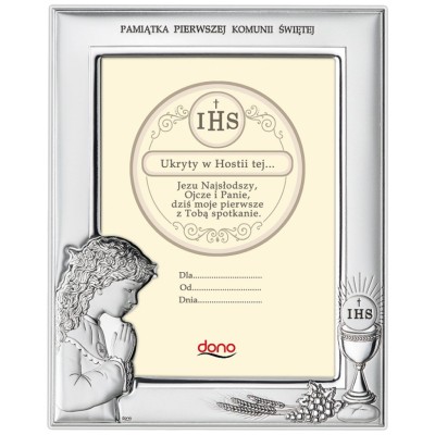 Ramka Srebrna Pamiątka I Komunii DS06/13A