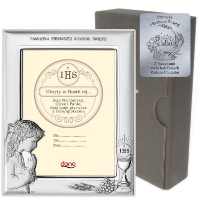 Ramka Srebrna Pamiątka I Komunii DS06/13A