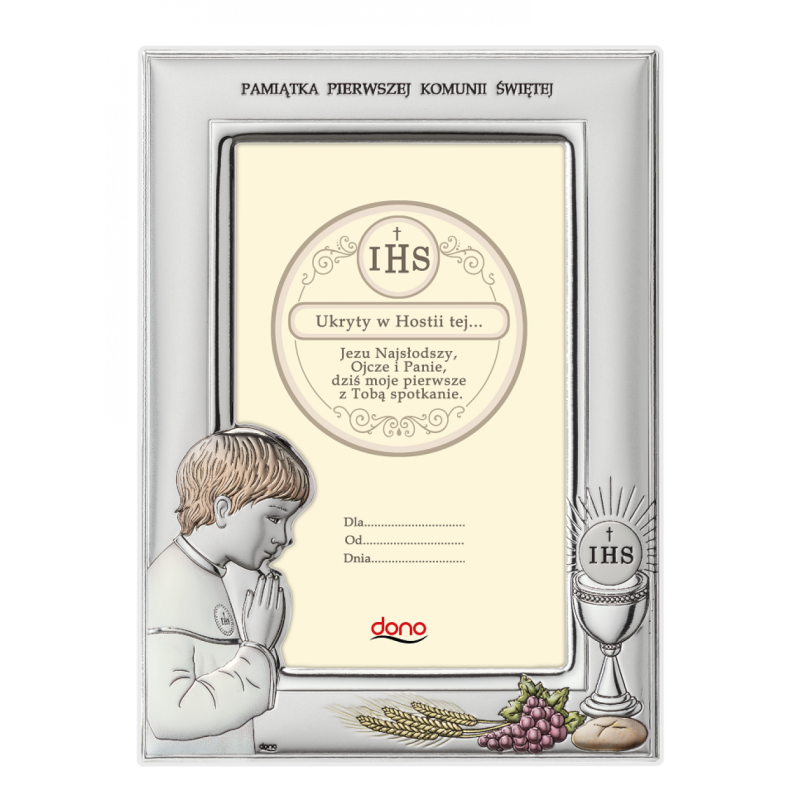 Ramka Srebrna Pamiątka I Komunii DS06/13CO