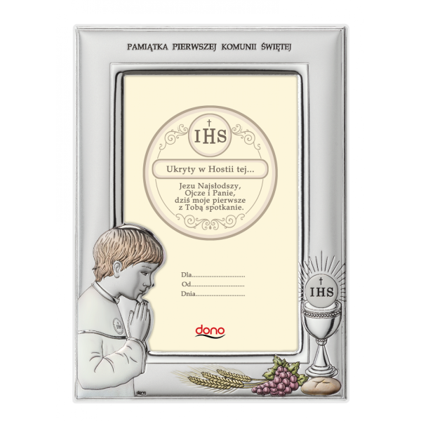Ramka Srebrna Pamiątka I Komunii DS06/13CO